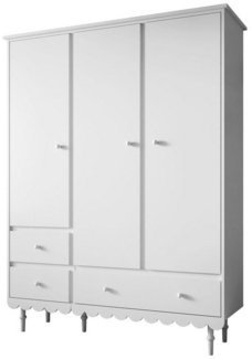 Lookway Kinderkleiderschrank BABUSHKA Dreitüriger Kleiderschrank mit Schubladen.