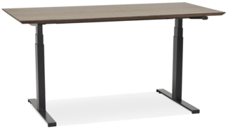 Kadima Design Arbeitstisch höhenverstellbar | 150x70 cm | Elektrisch Ergonomisch Modern 63-128 cm | Braun-Schwarz | Schreibtisch