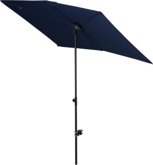 Großer Patio Sonnenschirm 6 Rippen UV-Schutz 50+ Marineblau 183x134 cm
