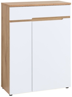 Kommode vito Clyde , Holzwerkstoff , Weiß, Holzfarben , 80 x 107 x 38 cm