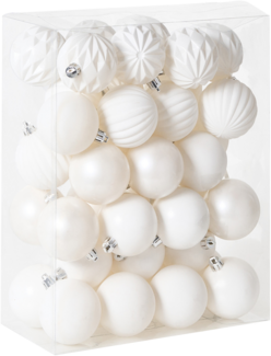 Weihnachtskugel 40er Set SAIMAA Cremeweiß