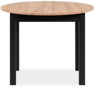 freiraum Esstisch Coburg, in Artisan Oak / schwarz - 100 x 76 x 100 cm (BxHxT)