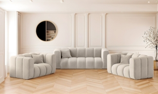 Kaiser Möbel Loungeset Sofagarnitur 2+1+1 Couchgarnitur serie Grand Stoff Haga und Salvador