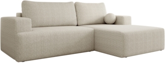 Ecksofa Mivo Cord (Farbe: Poso 100, Seite: Rechts)