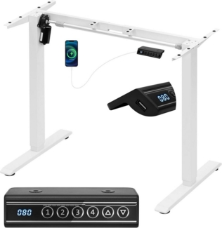 Woltu Schreibtisch, elektrisches Tischgestell, mit 4 Memory-Steuerung, USB-Ladeanschluss