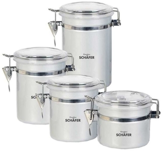 Neuetischkultur Vorratsdose Vorratsdosen 4er-Set Metallic, Edelstahl, (Set, 4-tlg, 4 Dosen in verschiedenen Größen), Lebensmitteldose