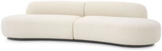 Casa Padrino Luxus Sofa Cremefarben / Schwarz 300x97 x H. 69 cm