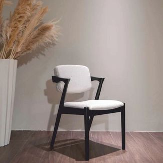 Casa Padrino Luxus Esszimmer Stuhl mit Armlehnen Weiß / Schwarz H. 85 cm - Esszimmer Möbel