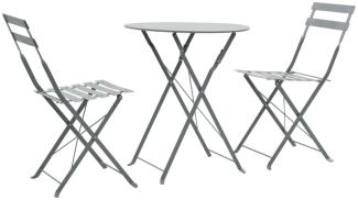 vidaXL 3-tlg. Bistro-Set Stahl Grau 44355