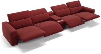 Sofanella Kinosofa LENOLA Viersitzer Stoff Heimkino in Rot XL: 426 Breite x 109 Tiefe