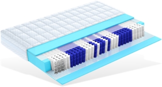 Matratzen Perfekt Taschenfederkernmatratze HAMBURG, 80x200 cm, Härtegrad H3, 9 Zonen