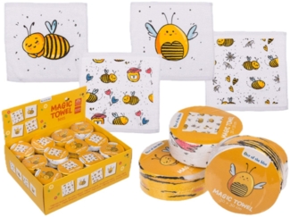 LK Trend & Style Handtuch Magic Baumwollhandtuch, Biene, (4-St), kleines Geschenk mit großer Wirkung