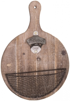 Flaschenöffner Wand Kapselheber Bierflaschenöffner Holz Antic Line SEB16160