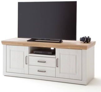 TV-Lowboard BRASILIA-05 Fernsehschrank in Pinie Aurelio & Grandson Oak. Nb, mit Kabeldurchlass - B/H/T: 158/63/52cm