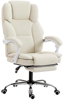 HOMCOM Schreibtischstuhl Bürostuhl (Bürostuhl mit Liegefunktion, 1 St), höhenverstellbar Drehstuhl mit Fußstütze