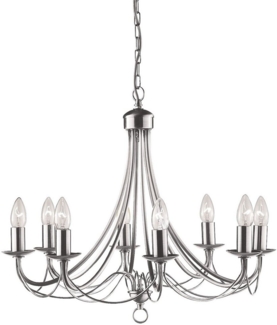 Deckenleuchte, Metall, Satin-Silber, Kronleuchter, dimmbar