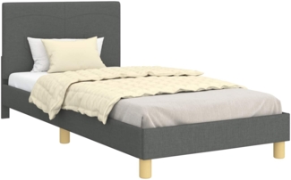 vidaXL Kinderbettgestell mit Kopfteil Dunkelgrau 90x190 cm Stoff 42010995