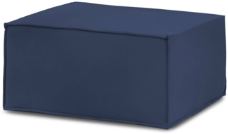 Dmora Avolasca-Hocker, Wohnzimmer-Hocker, Relaxsessel aus gepolstertem Stoff, 100 % Made in Italy, 80 x 70 x 43 cm, Blau