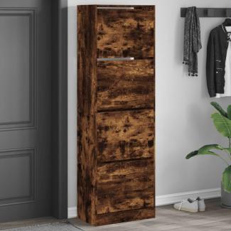 vidaXL Schuhschrank mit Klappen Räuchereiche cm, 187,5 x 34 x 60 cm
