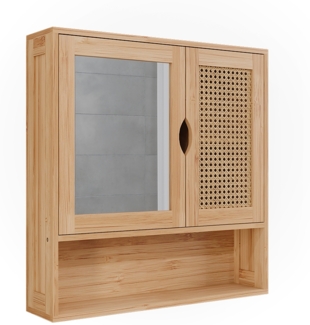 Badspiegelschrank Liora Bambus 56 x 58 cm mit Spiegel Vicco