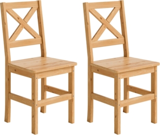 Home affaire 4-Fußstuhl Malmö (Set, 2 St), Holzstuhl Kiefer Massivholz naturfarbig, erhältich als 2er und 4er-Set