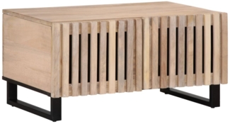 vidaXL Couchtisch Weiß 80x51x40 cm Massivholz Mango 377464