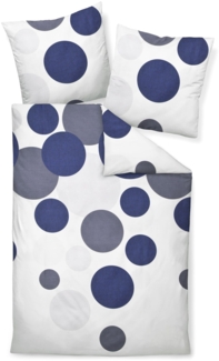 Janine Mako-Satin Bettwäsche 155 x 220 cm 80 x 80 2 teilig moments 98115-02-512 denimblau