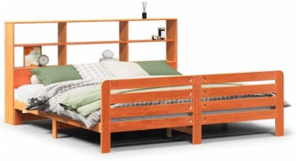 vidaXL Massivholzbett ohne Matratze Wachsbraun 200x200 Kiefernholz 3309937