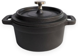 osoltus Mini Cocotte Bratentopf klein - Gusseisen ofenfest 10cm dunkelgrau