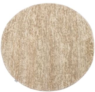 Morgenland Wollteppich - Filzkugel - Mosaik - rund - 200x200 - Beige