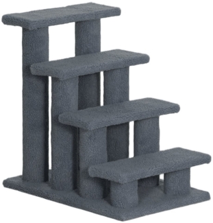 MC Star Kratzbaum Tiertreppe Katzentreppe Hundetreppe 4 Stufen Grau 63,5 x 43 x 60 cm, für Katzen und Hunde, ideal für Senioren & kleine Tiere