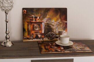 Wohnando Platzset Platzset aus Kork für den Tisch Gemütlicher Kaffee - 2er Set