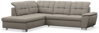 Selsey 'Jamaal' Ecksofa mit Schlaffunktion und Stauraum linksseitig, taupe