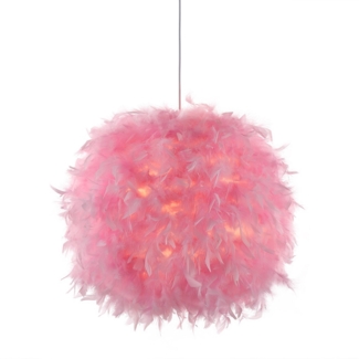 Hängeleuchte Wohnzimmer Feder Kinderzimmerlampe Mädchen Hängelampe 40cm 30120121