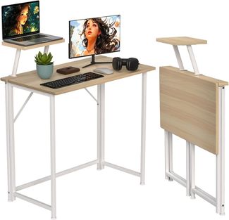 JEOBEST Computertisch Laptoptisch Kleiner Faltbarer Schreibtisch, Schmaler Computertisch, Platzsparend 80 x 45 x 74cm