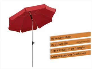 Sonnenschirm Locarno 150/8 rund, Ø ca. 150 cm rot