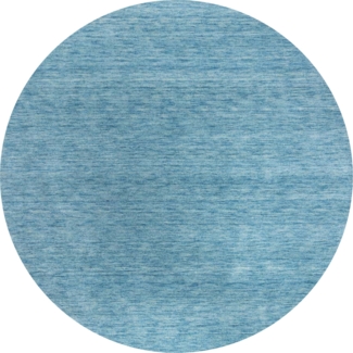 Morgenland Gabbeh Teppich - Softy - Uni - rund - 200x200 - Hellblau