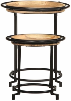 vidaXL 2-tlg. Beistelltisch-Set Massivholz Mango 4013513