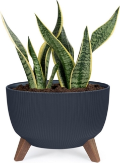 KONZEPT Blumentopf mit Füßen – großer Blumenkübel aus Kunststoff, runde Pflanzschale, 40 oder 47cm, modern & wetterfest, für Innen und Außen
