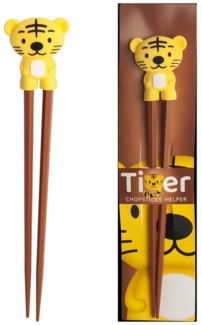 WestCraft Essstäbchen ESS-Stäbchen für Kinder 22 cm - süßer Tiger als Halterung für Anfänger, für Anfänger, Stäbchen auswechselbar - Tiger