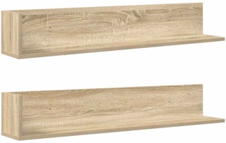 vidaXL Wandregale 2 Stk. Sonoma-Eiche 100x16,5x16,5 cm Holzwerkstoff 860042