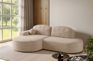 Ecksofa Schlafsofa Sofa GIRONA Stoff Arena Sand Ottomane Links