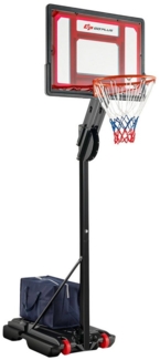 COSTWAY Basketballständer Basketballkorb, 228-265cm höhenverstellbar, Rädern