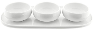 Almina Snackschale Set Belicia Servierteller mit 3 Schalen, (4-tlg)