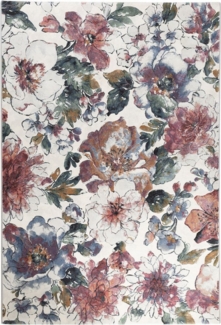 Kurzflor Teppich Lauro - Blumen, Farbe: Rosa/Bunt, Größe: 120x170 cm