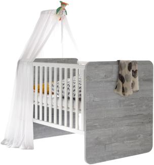 Babybett Frieda vintage wood/grey weiß 70x140