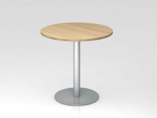 Besprechungstisch STF08 80cm Ø rund Eiche Gestellfarbe: Silber