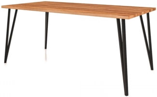 Esstisch Rolo aus Kernbuche massiv 90x170x76 cm mit schwarzen Metallbeinen