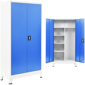 vidaXL Schließfachschrank 2 Türen Metall 90x40x180 cm Grau und Blau 245980