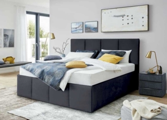 Halmon Schlafkomfort Betten Polsterbett Dalas (Mit Stauraum unter der Liegefläche, erhältlich in 6 Größen, attraktiven Farben und zahlreichen Optionen), 100cm Kopfteilhöhe, inkl. Lattenrost bei Ausführung mit Matratze